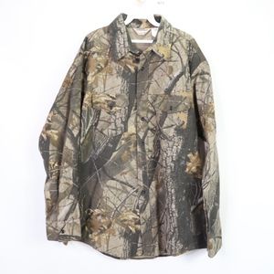 90s Winter Run Mens XL Real Tree Camo Shirt Brown